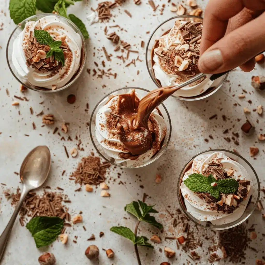 Chocolate Mousse Cheesecake Cups preparation steps