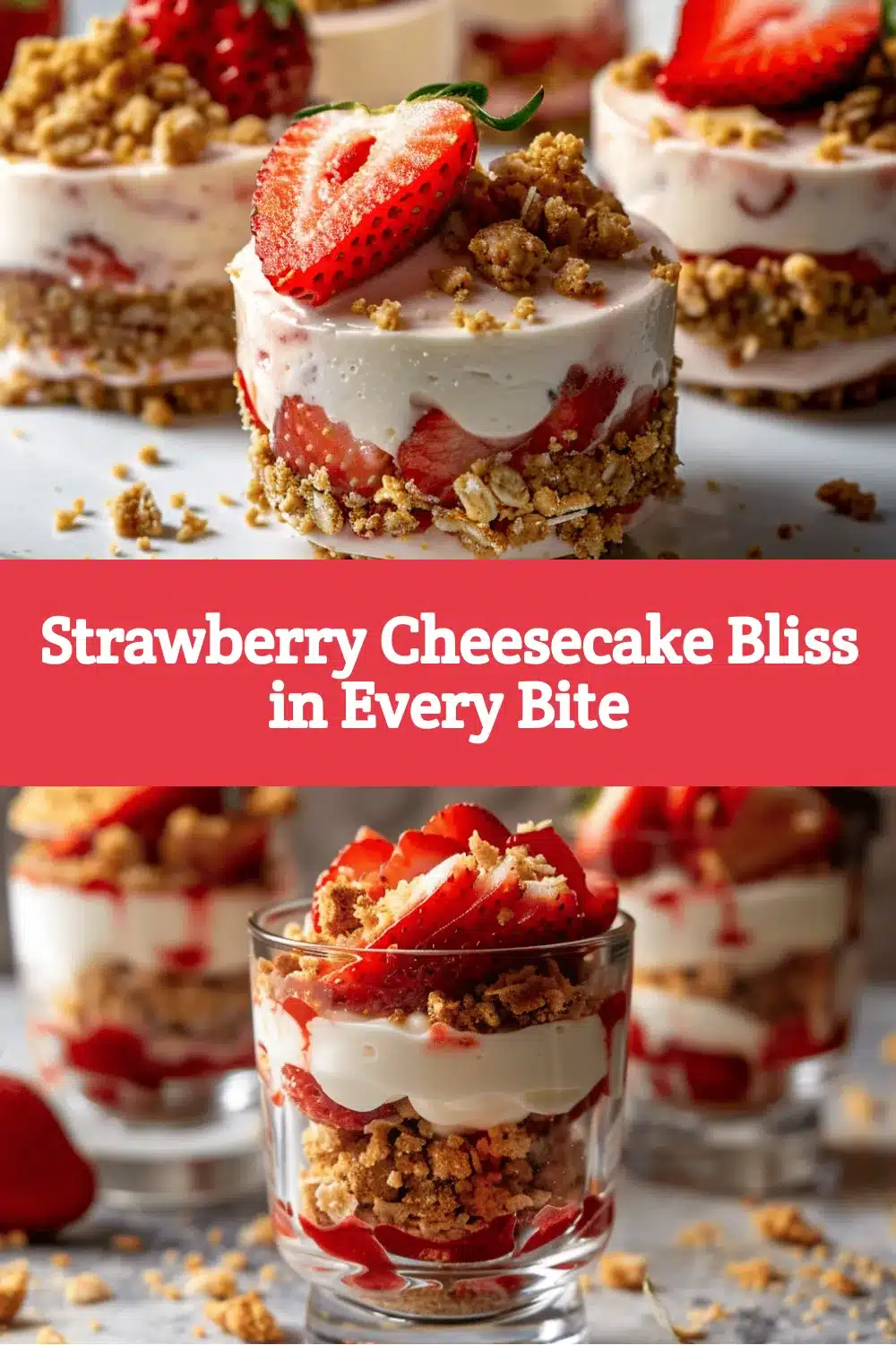 Strawberry Cheesecake Crunch Cups recipe