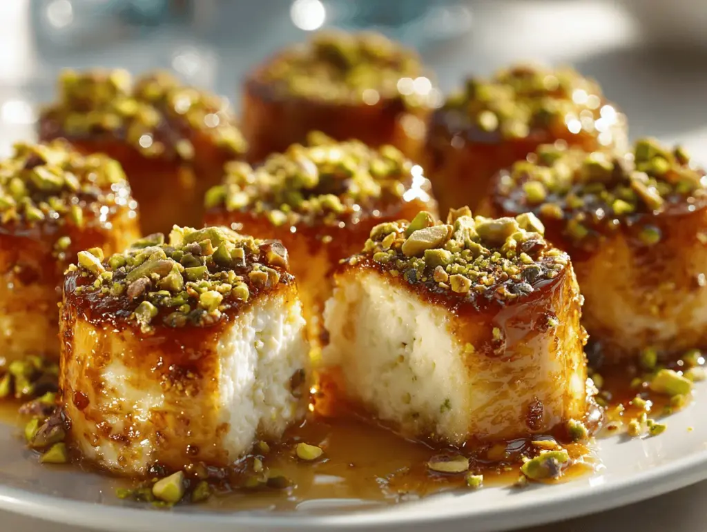 Baklava Ricotta Pistachio Cheesecake Bites - featured image