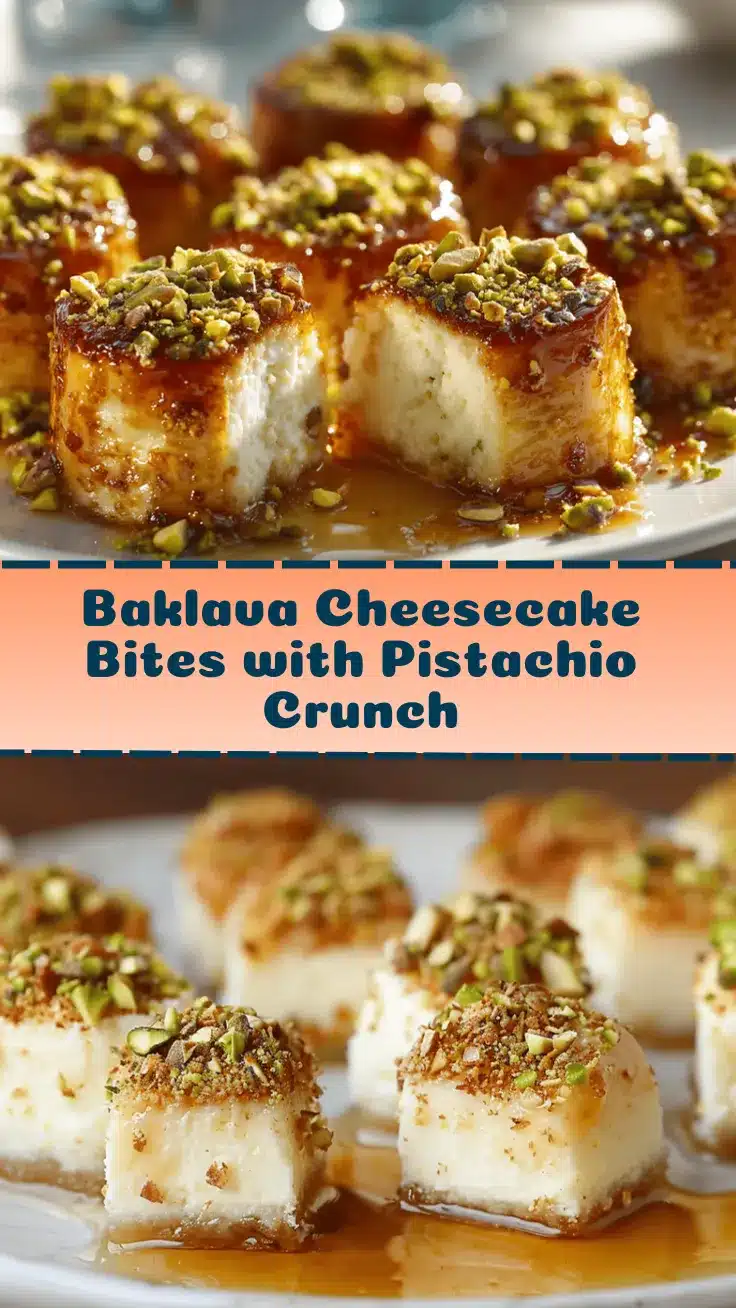 Baklava Ricotta Pistachio Cheesecake Bites recipe