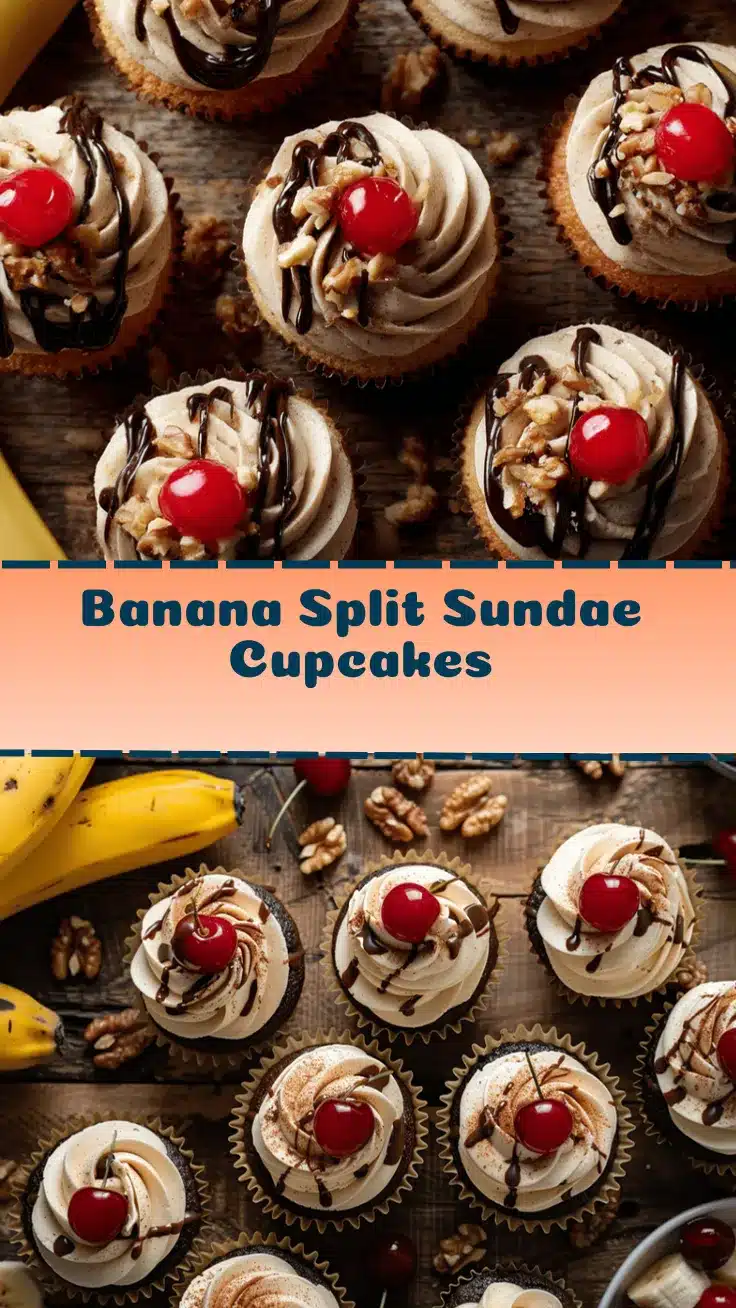 banana split ice cream sundae cupcakes recipe