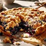 blueberry crumble pie - featured image