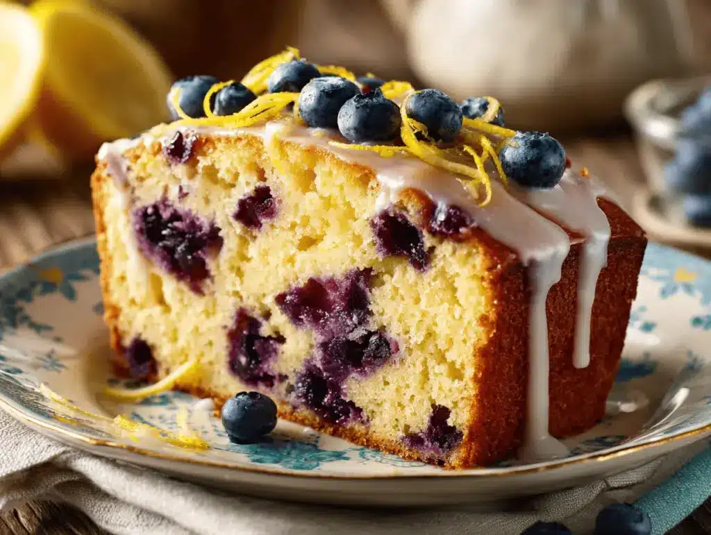 blueberry lemon pound cake - featured image