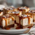 brown butter apple cider cheesecake bars - featured image