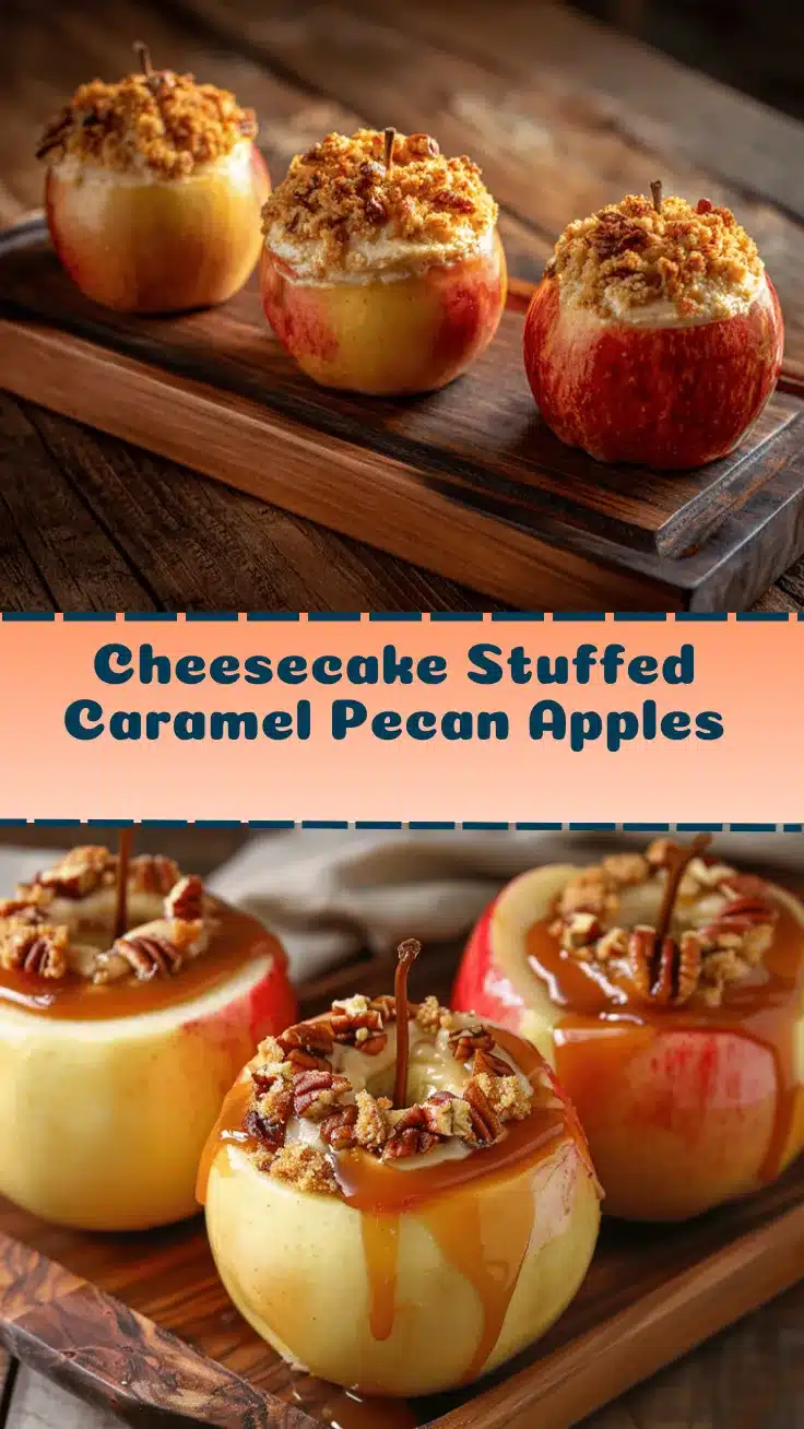 caramel pecan cheesecake stuffed baked apples recipe