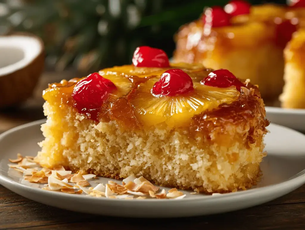 coconut pineapple upside-down cake - featured image