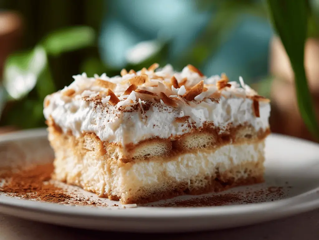 coconut rum tres leches tiramisu - featured image