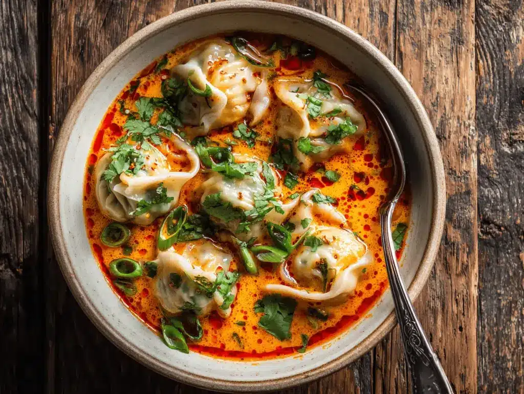 creamy Thai coconut curry chicken dumpling soup - featured image