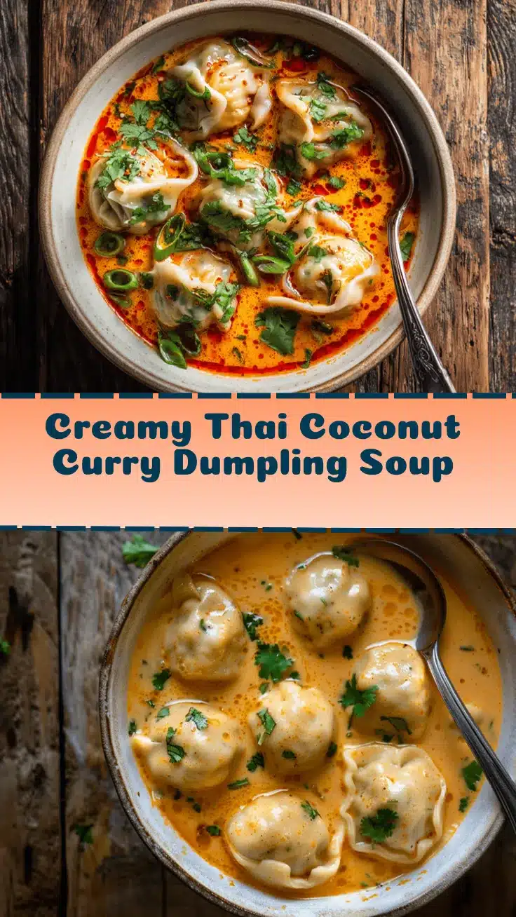 creamy Thai coconut curry chicken dumpling soup recipe