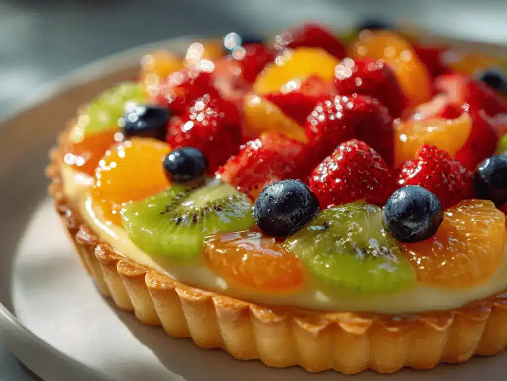fruit tart with pastry cream - featured image