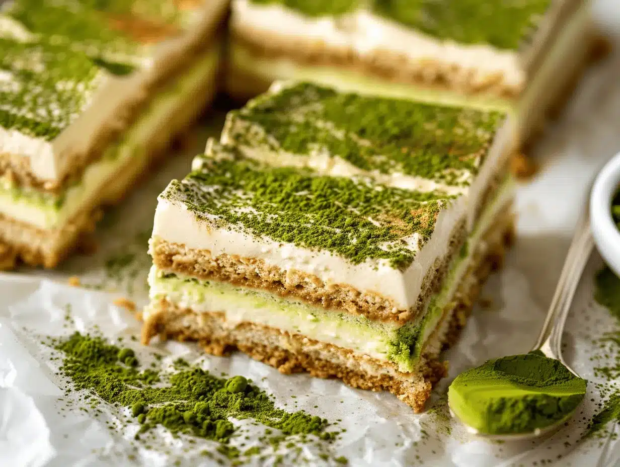matcha tiramisu preparation steps