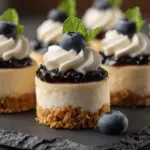 mini lemon blueberry cheesecake bites - featured image
