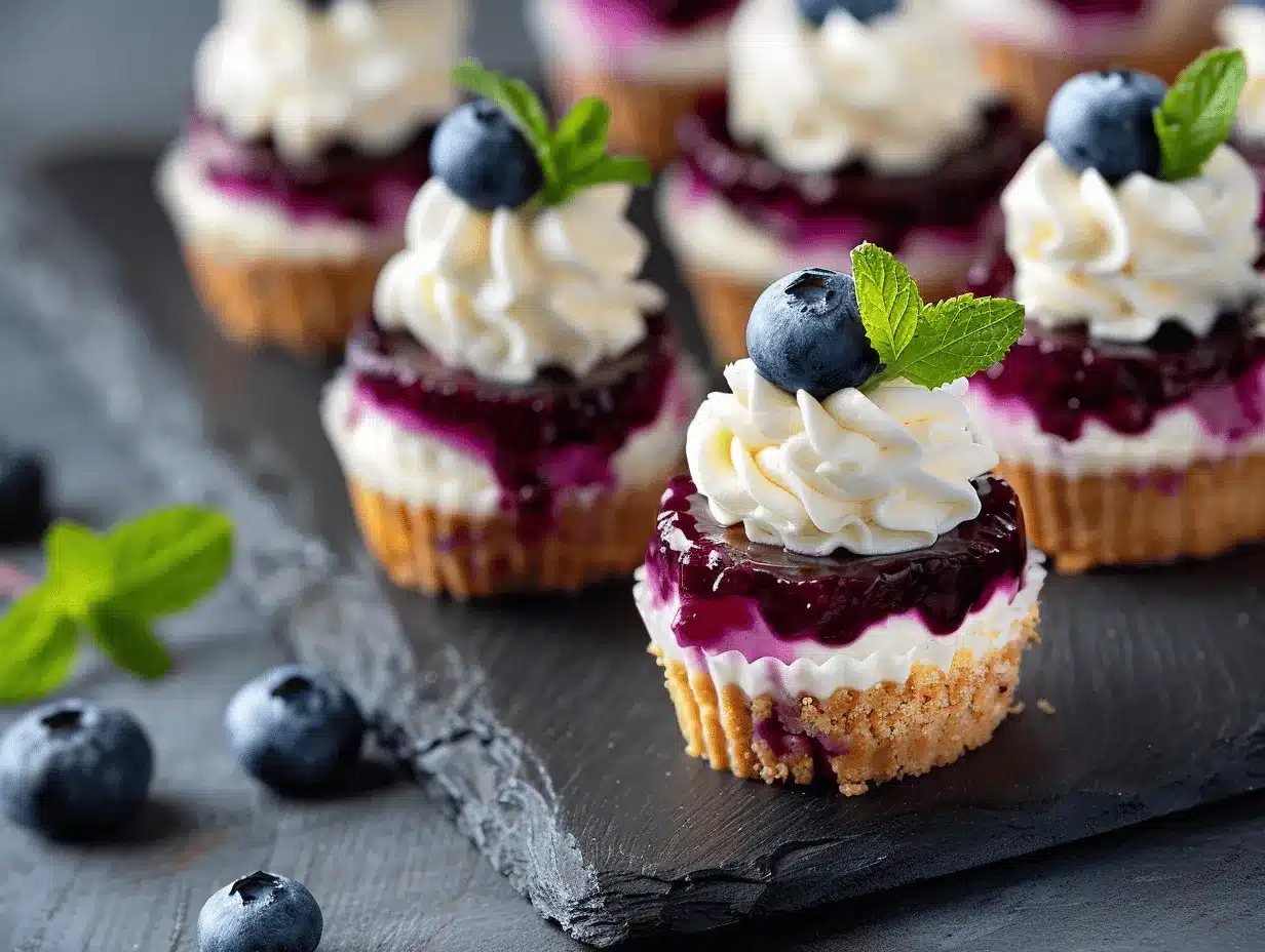 mini lemon blueberry cheesecake bites preparation steps