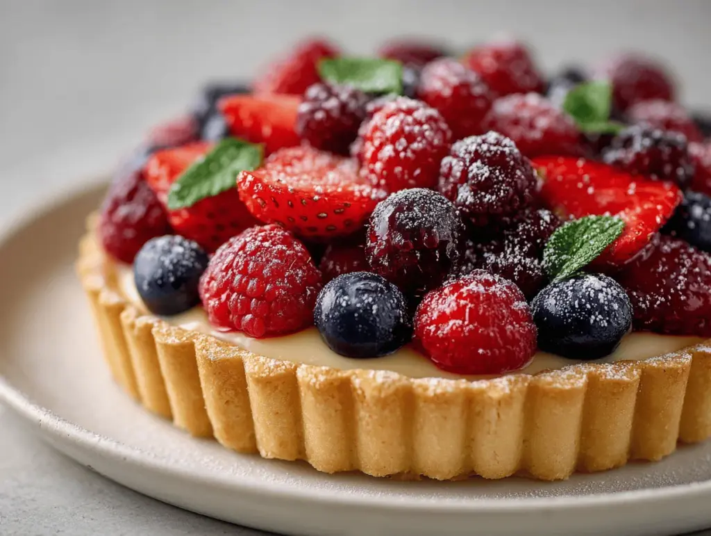 mixed berry tart - featured image