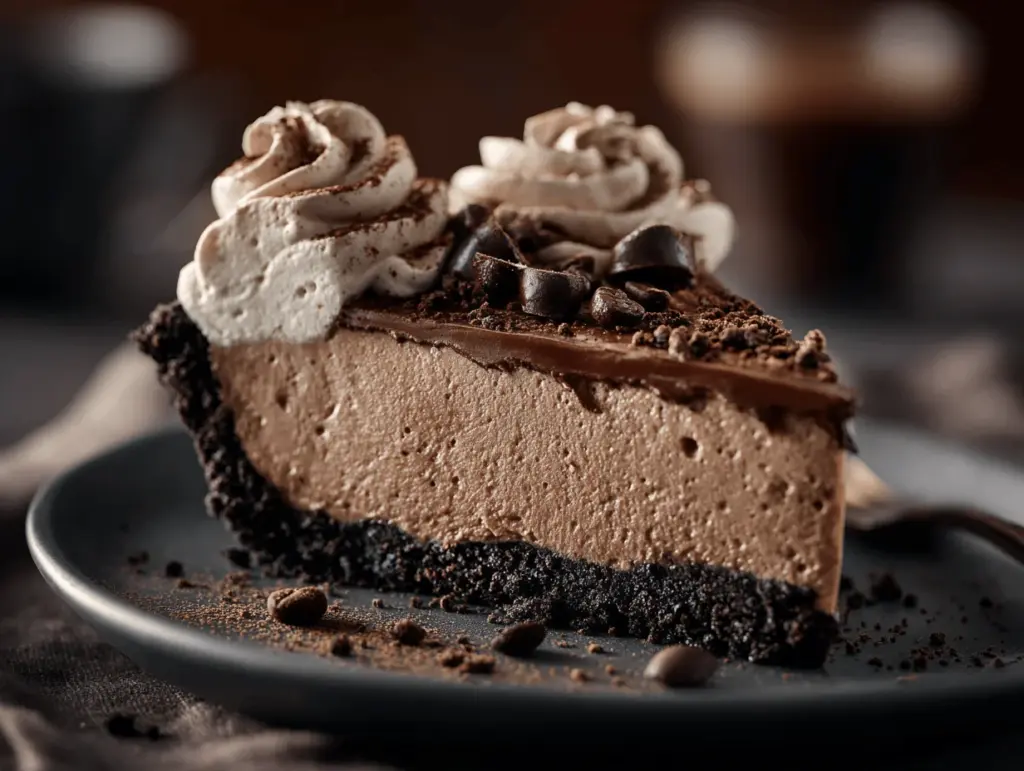 mocha chocolate cream pie - featured image