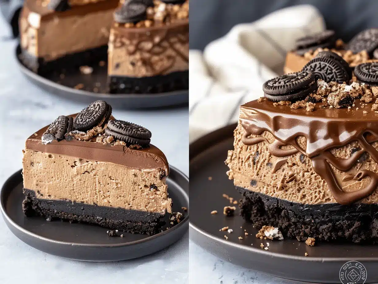 mocha Oreo cheesecake preparation steps