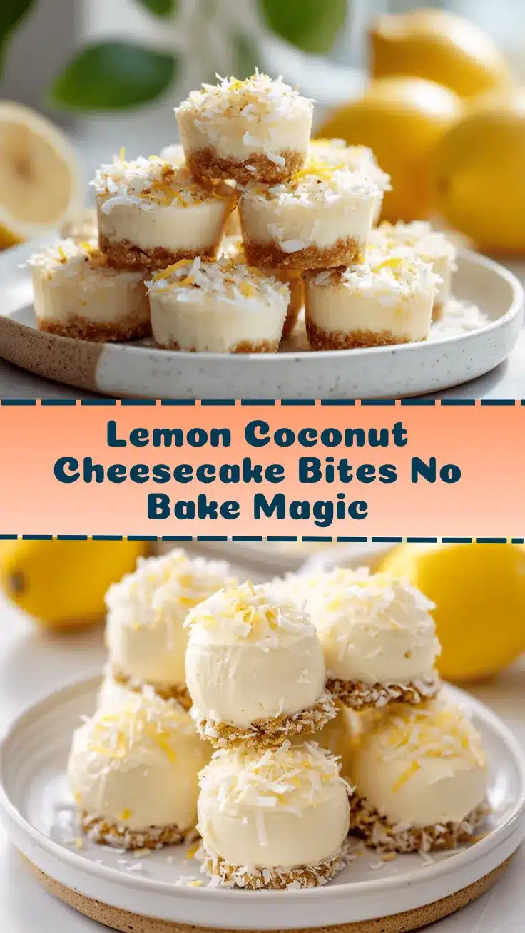 no-bake lemon coconut cheesecake bites recipe