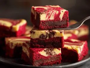 red velvet cheesecake brownies - featured image