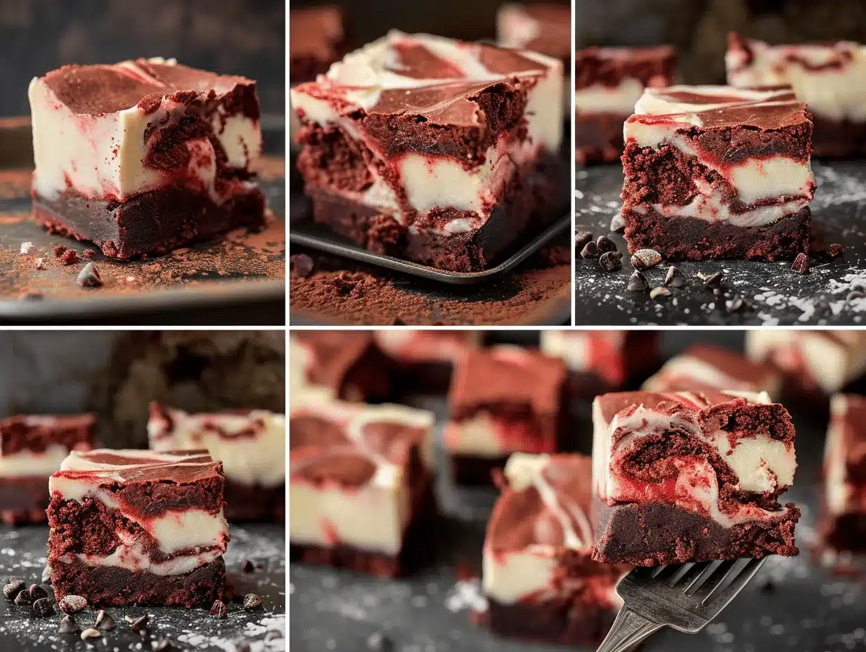 red velvet cheesecake brownies preparation steps