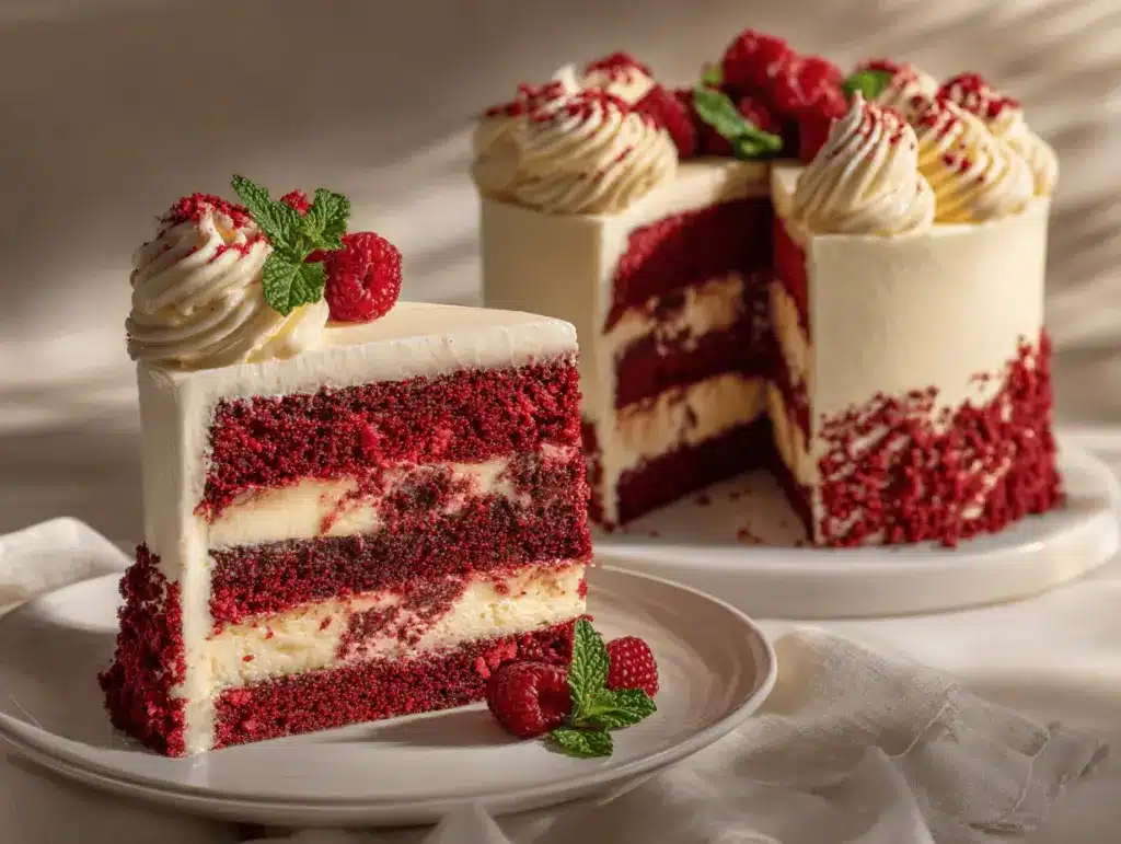 Red Velvet Cheesecake Cake - featured image