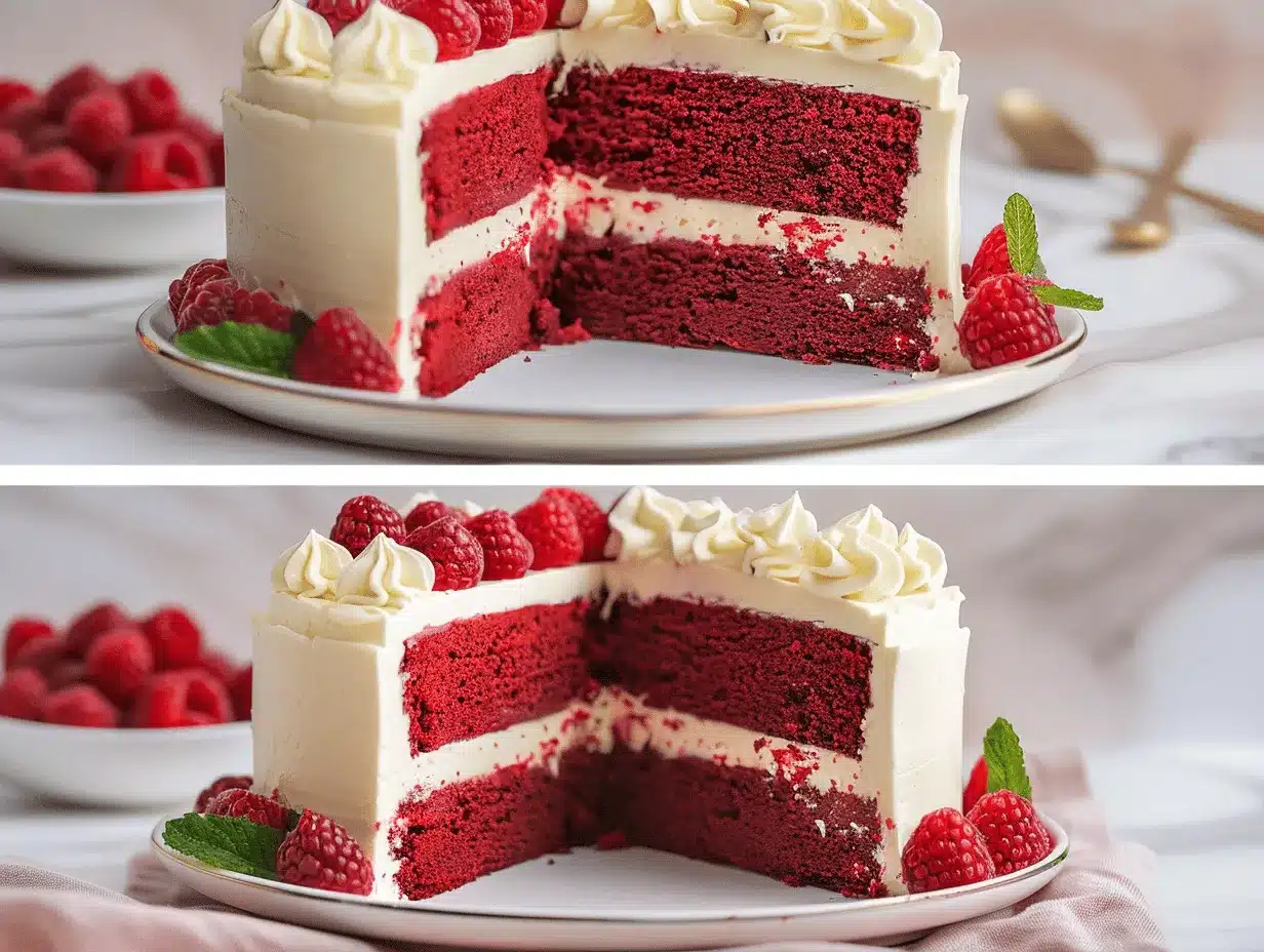 Red Velvet Cheesecake Cake preparation steps