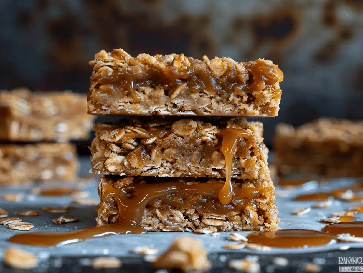 salted caramel oatmeal cookie bars preparation steps