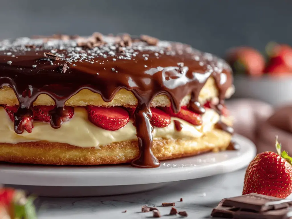 Strawberry Boston Cream Pie - featured image