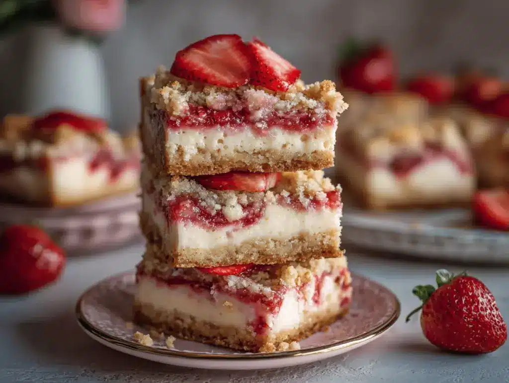 Strawberry Shortcake Cheesecake Bars - featured image