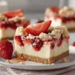 strawberry shortcake cheesecake bars - featured image