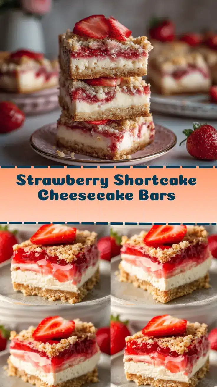 Strawberry Shortcake Cheesecake Bars recipe