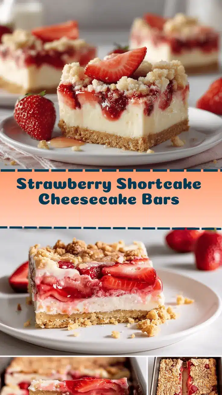 strawberry shortcake cheesecake bars recipe