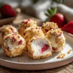 strawberry shortcake cheesecake truffles - featured image