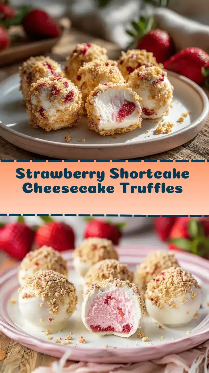 strawberry shortcake cheesecake truffles recipe