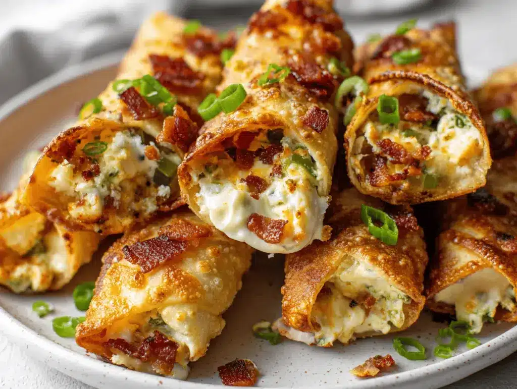 bacon jalapeño popper eggrolls - featured image