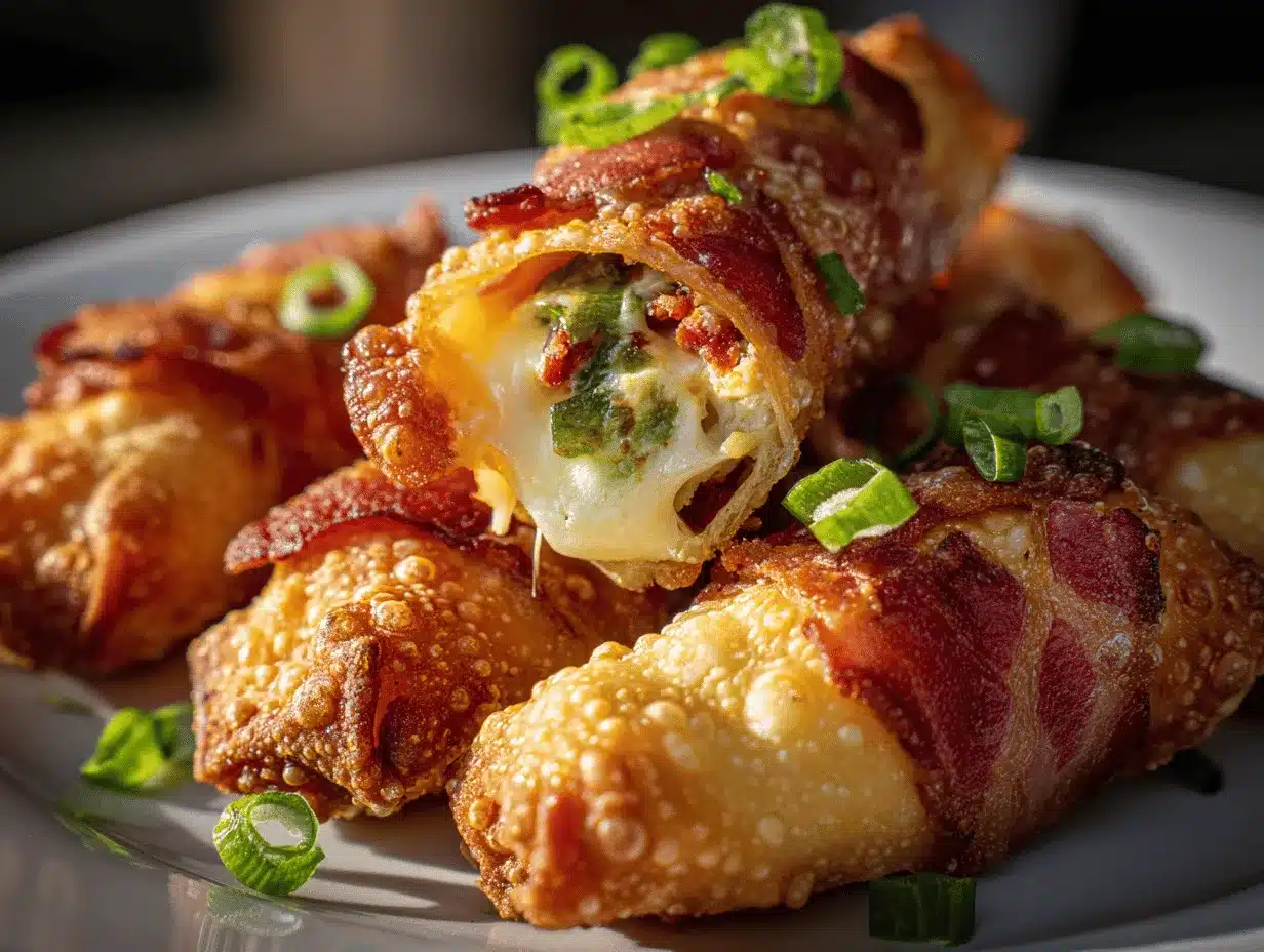 bacon jalapeño popper eggrolls preparation steps