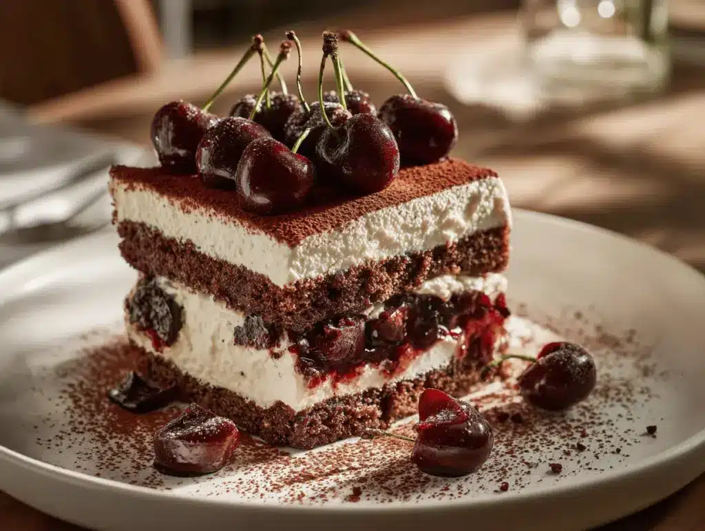 Black Forest Tiramisu Cake - featured image