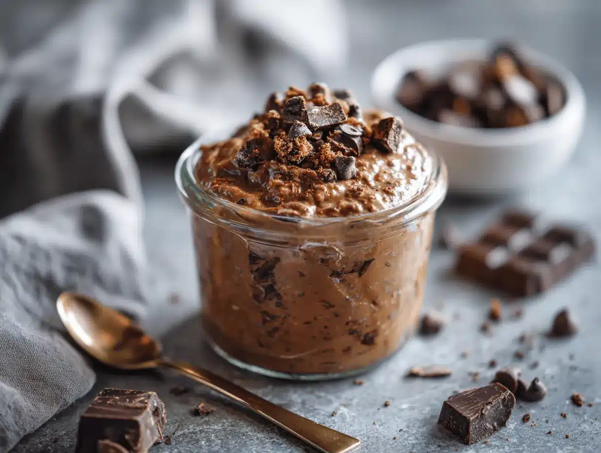 brownie batter protein overnight oats preparation steps