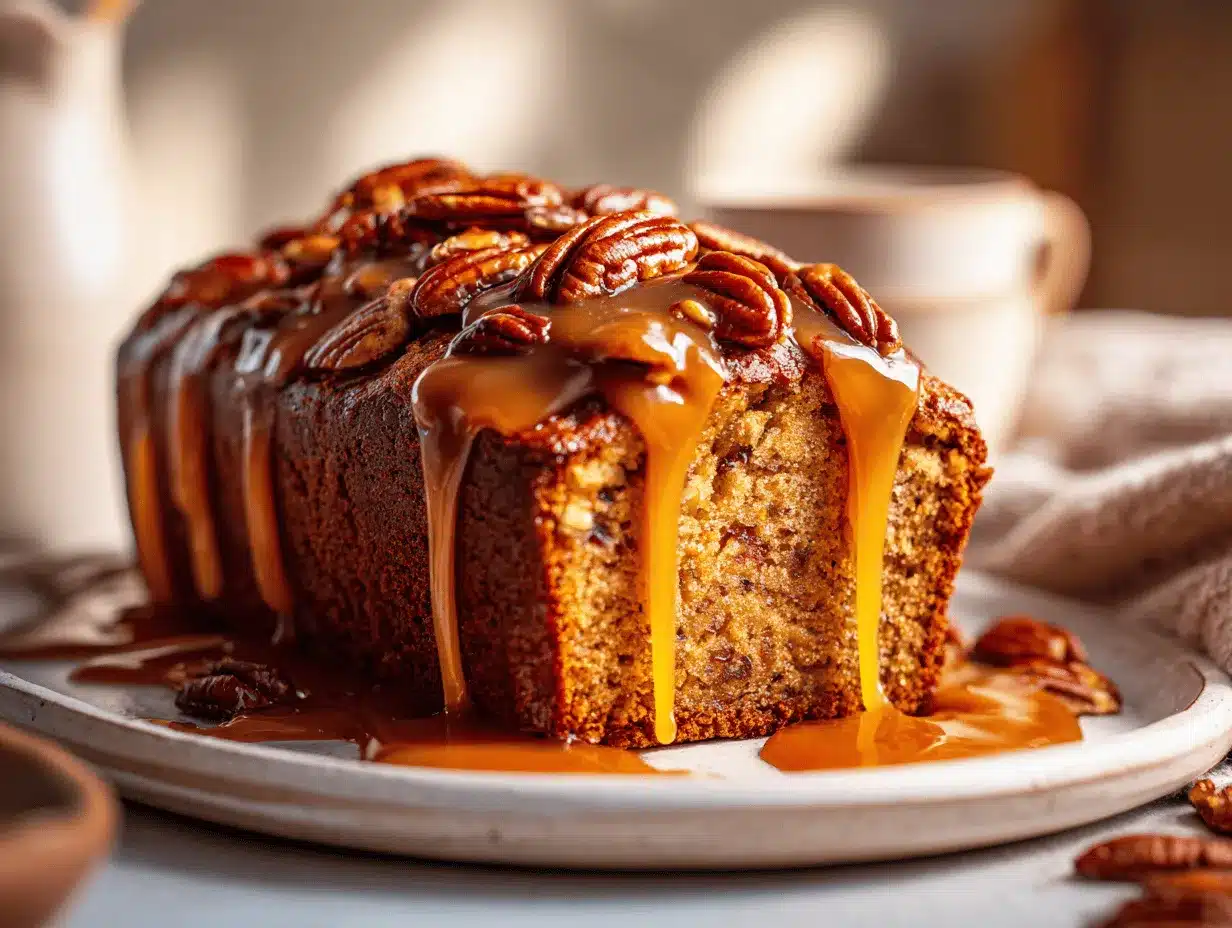 caramel pecan banana bread preparation steps