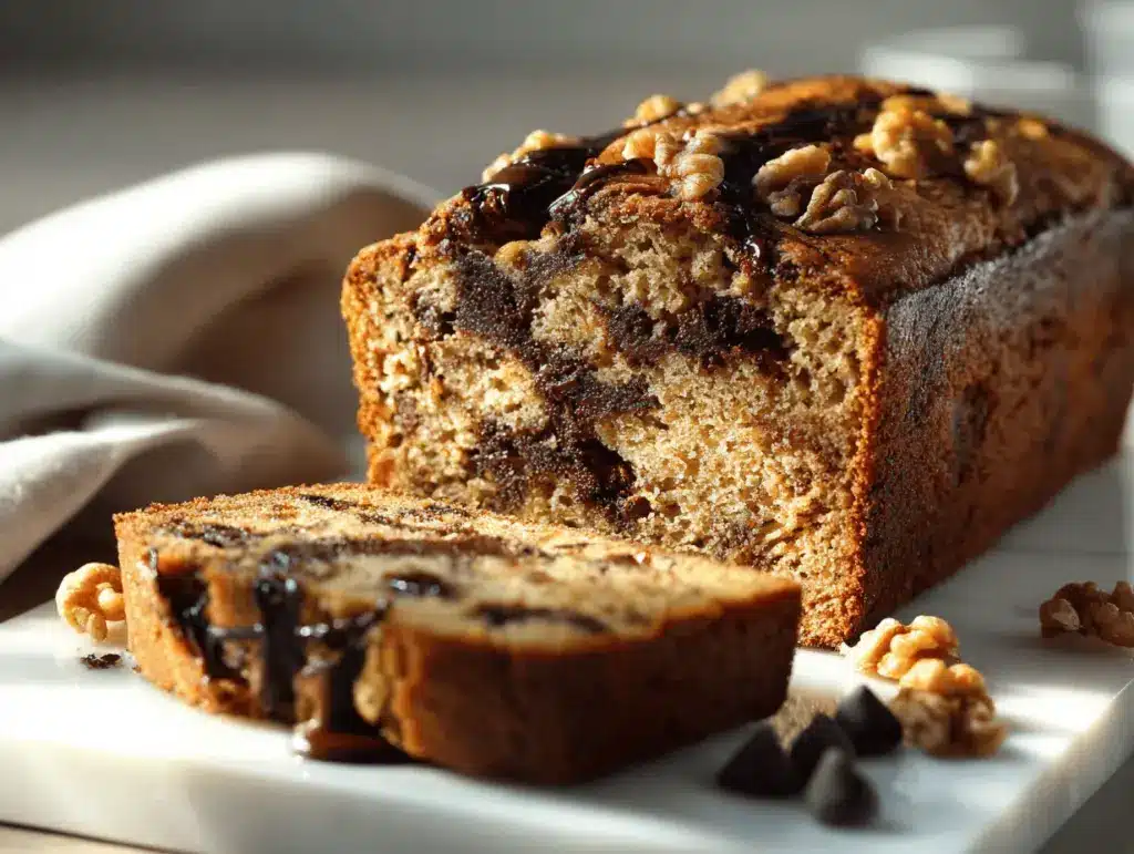 chocolate chip walnut banana bread - featured image