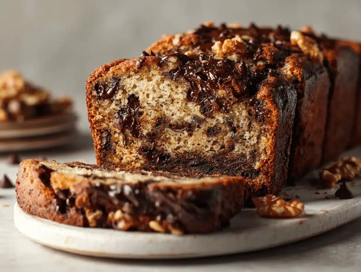 chocolate chip walnut banana bread preparation steps