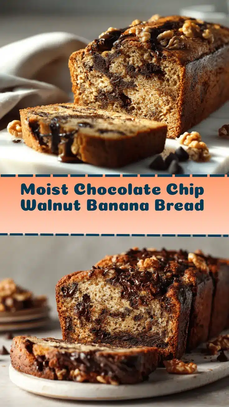 chocolate chip walnut banana bread recipe