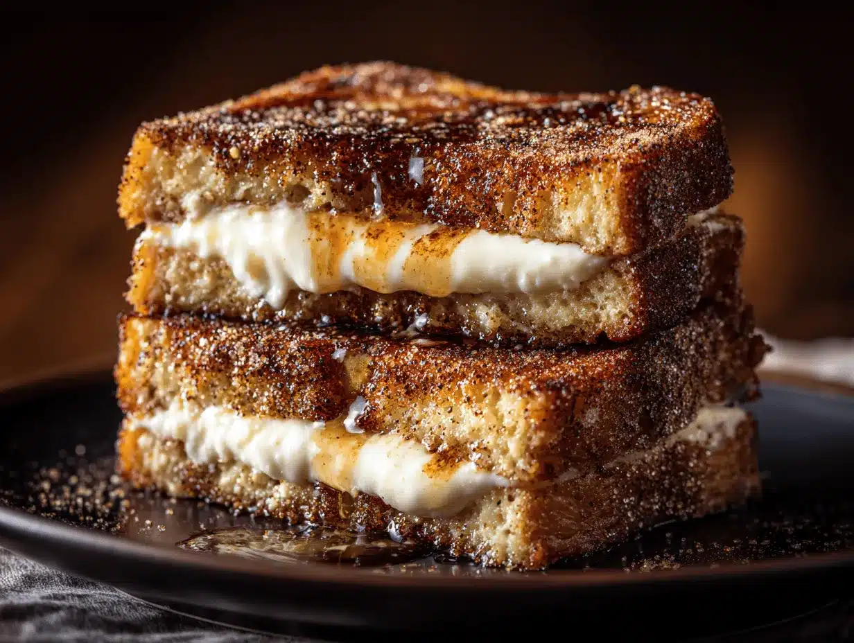 churro cheesecake stuffed French toast preparation steps