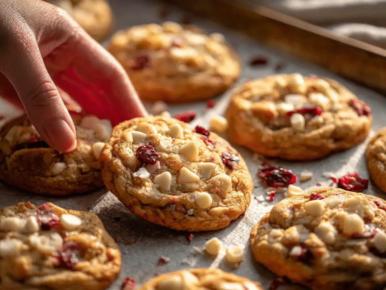 cranberry white chocolate cookies preparation steps