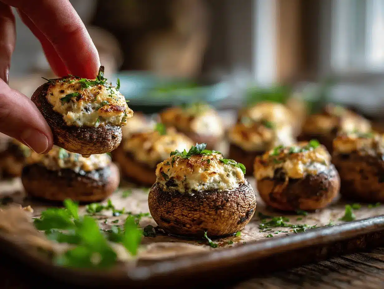 cream cheese stuffed mushrooms preparation steps