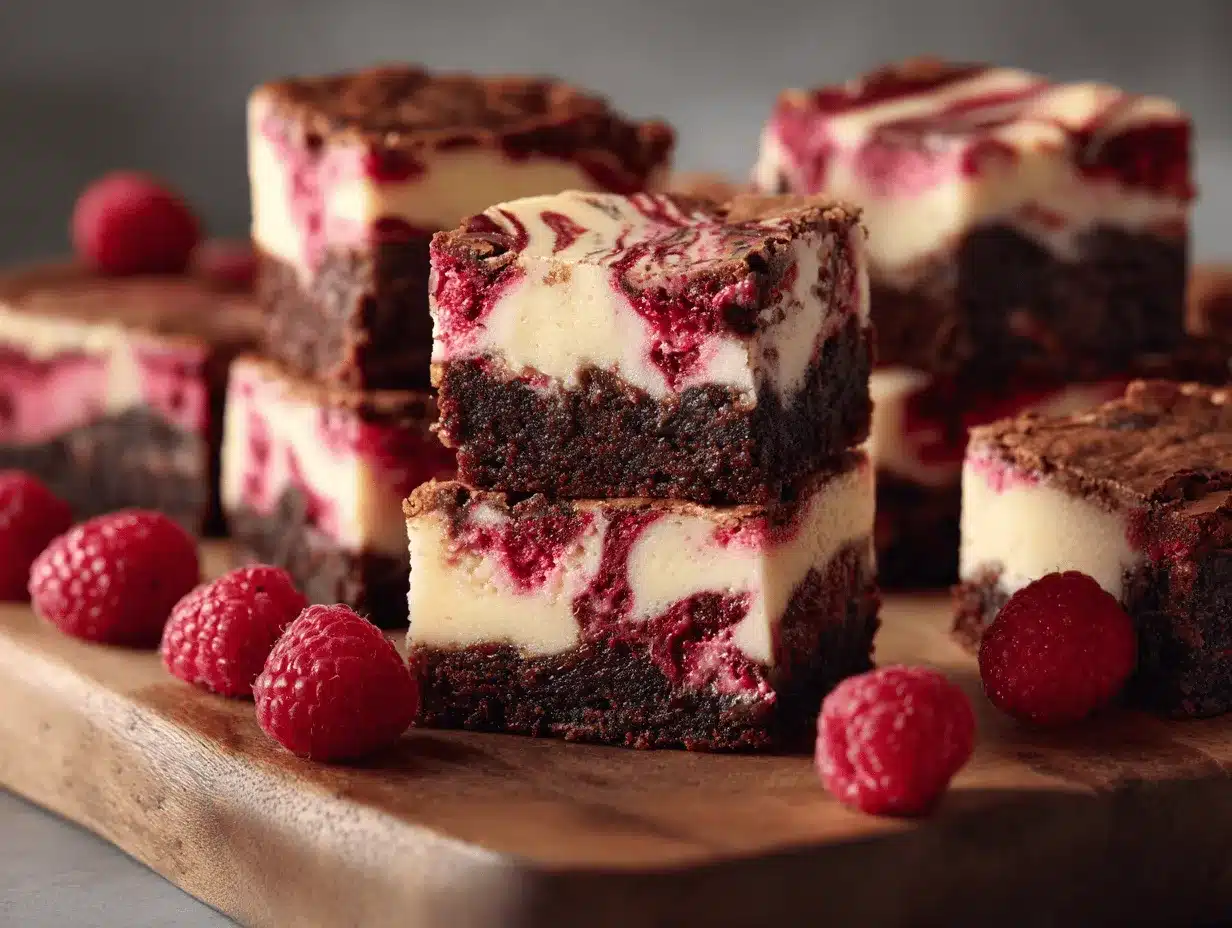 fudgy raspberry swirl cheesecake brownies preparation steps