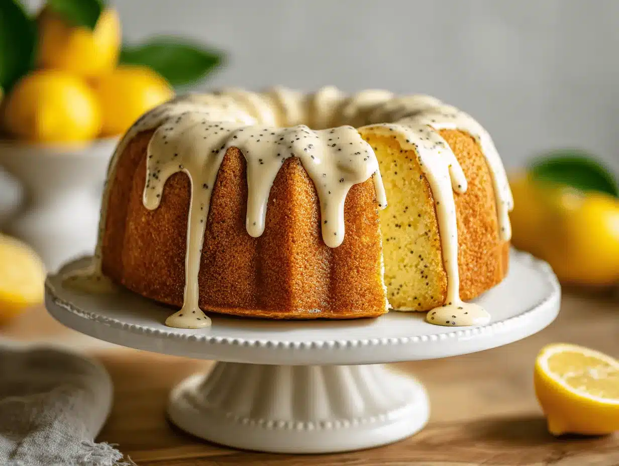 glazed lemon poppy seed bundt cake preparation steps