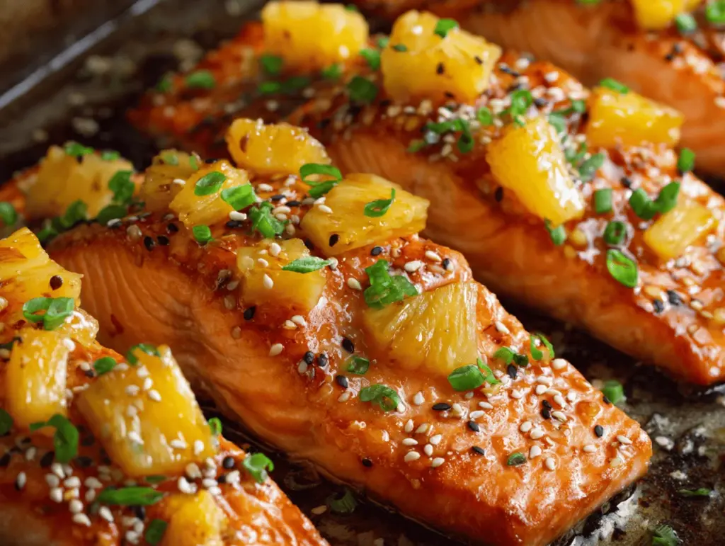 honey pineapple glazed salmon - featured image