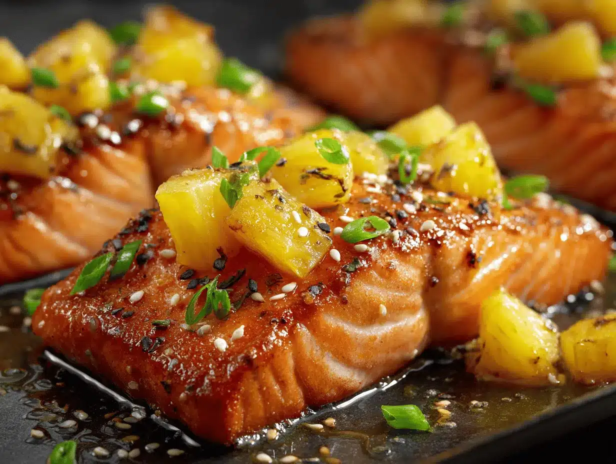 honey pineapple glazed salmon preparation steps