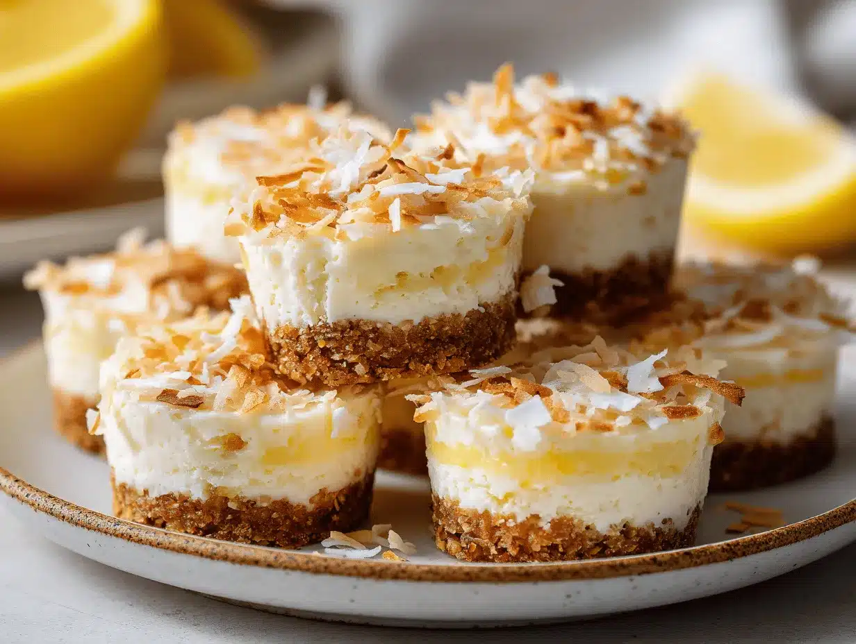 lemon coconut cheesecake bites preparation steps