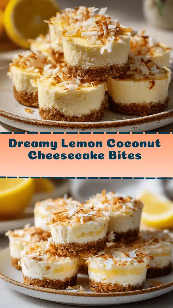 lemon coconut cheesecake bites recipe